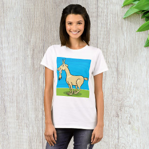Lächelnde Ziege Cartoon Bauernhof Tier T-Shirt