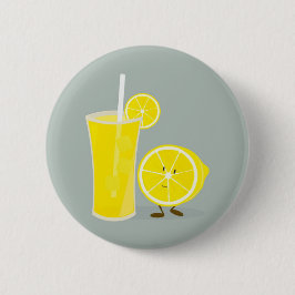 Lächelnde Zitrone mit Limonade Button