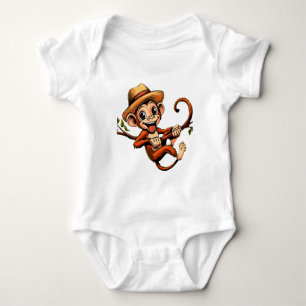 Lächelnder Affe auf einem Ast Baby Strampler
