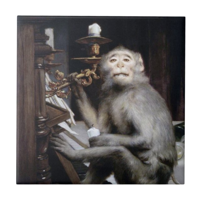 lächelnder Affe Fliese (Vorderseite)