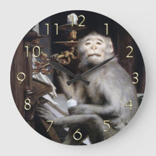 lächelnder Affe Große Wanduhr