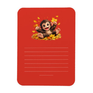 Lächelnder Affe mit großen Augen Spieltropisch Magnet