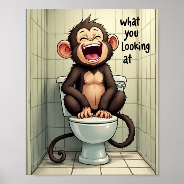 lächelnder Affe Poster (Vorne)