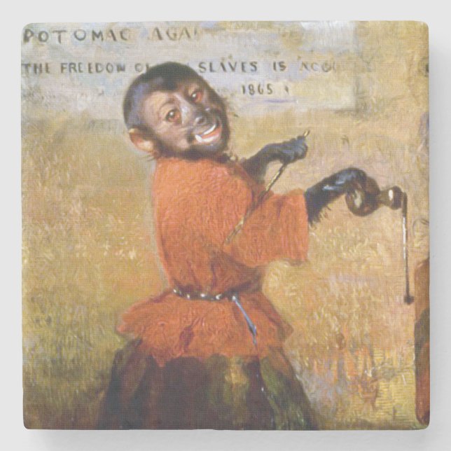 lächelnder Affe Steinuntersetzer (Vorderseite)