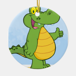 Lächelnder Alligator oder Krokodil Keramikornament