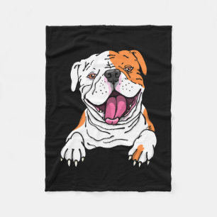 Lächelnder Amerikanischer Bulldogge Englischer Wel Fleecedecke