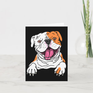 Lächelnder Amerikanischer Bulldogge Englischer Wel Karte