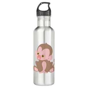 Lächelnder Babyaffe Edelstahlflasche