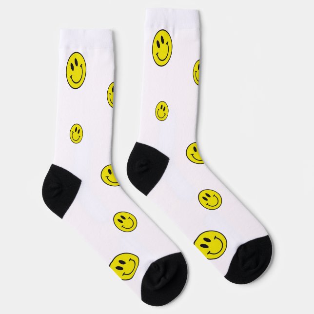 Lächelnder Bär Smiley Gesicht Socken (Rechts)