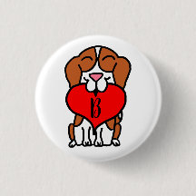 Lächelnder Beagle Herzmonogramm