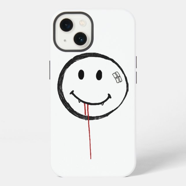 Lächelnder blutiger Vampir iPhone Hülle (Rückseite)