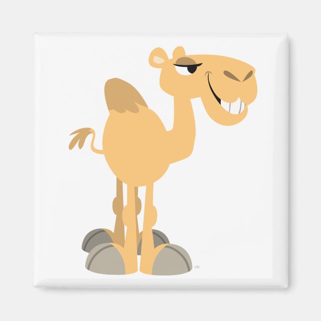 Lächelnder Cartoon Camel Magnet (Vorne)