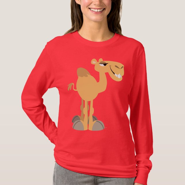 Lächelnder Cartoon Camel Women T - Shirt (Vorderseite)