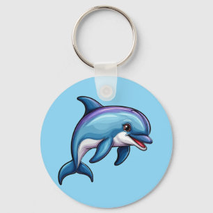 Lächelnder Cartoon Dolphin Schlüsselanhänger