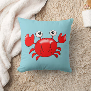 Lächelnder Cartoon Red Crab Illustration Kissen