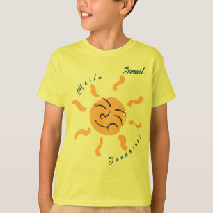 Lächelnder Cartoon Sonnenschein individuell anpass T-Shirt