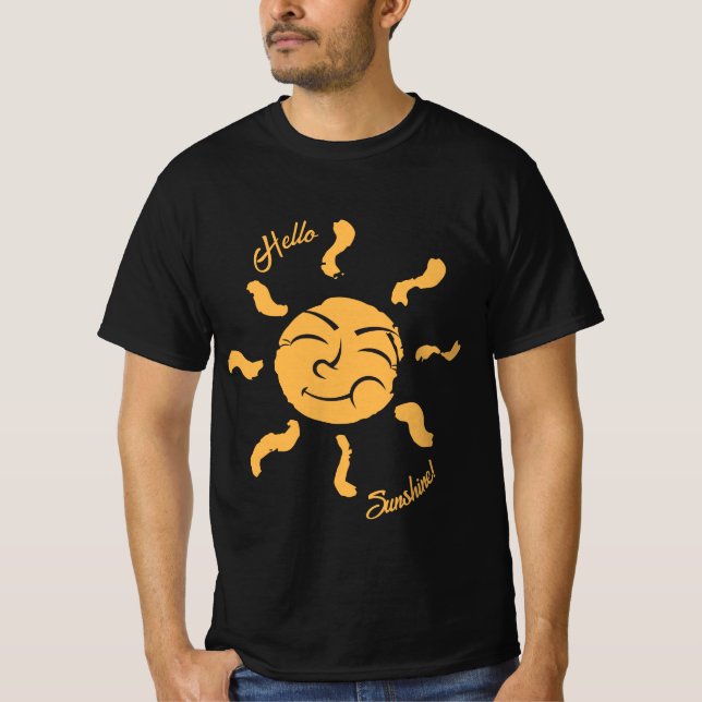 Lächelnder Cartoon Sunshine T-Shirt (Vorderseite)