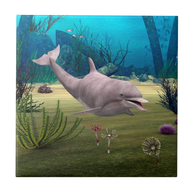 Lächelnder Delfin Fliese (Vorderseite)