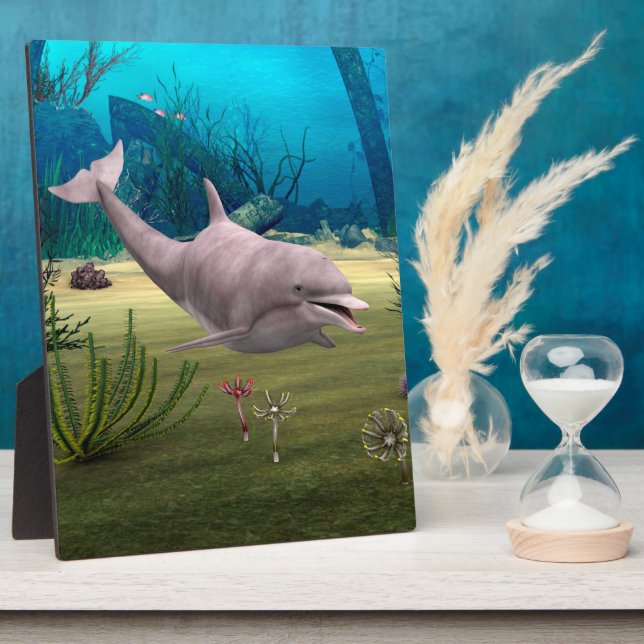Lächelnder Delfin Fotoplatte (Seite)