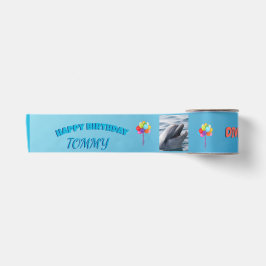 Lächelnder Delfin Geburtstag Satinband