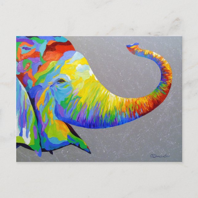 Lächelnder Elefant Postkarte (Vorderseite)