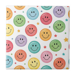 Lächelnder Emoji-Muster Fliese