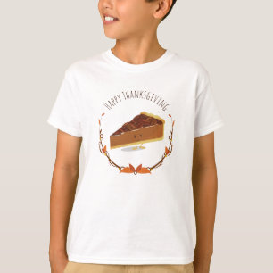 Lächelnder Erntedank Pecan Pie Slice Aquamarin T-Shirt