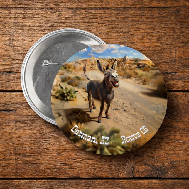 Lächelnder Esel, Oatman Arizona, Route 66 Button (Von Creator hochgeladen)