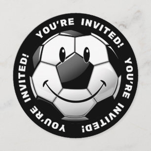 Lächelnder glatter Fußball lädt ein Einladung