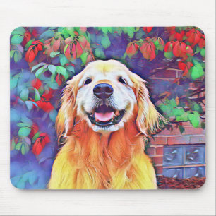 Lächelnder golden retriever-Hund in den Mousepad