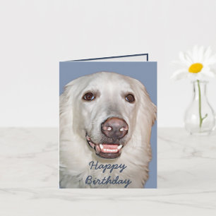 Lächelnder Great Pyrenees Hund Geburtstag Karte