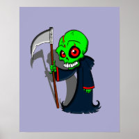 Lächelnder grimmiger Sensenmann Illustration Creep