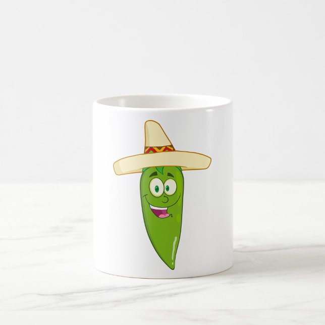Lächelnder grüner Chili Pepper Kaffeetasse (Von Creator hochgeladen)