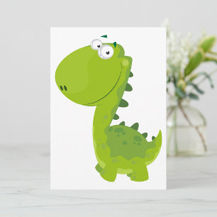 Lächelnder grüner Dino Einladung
