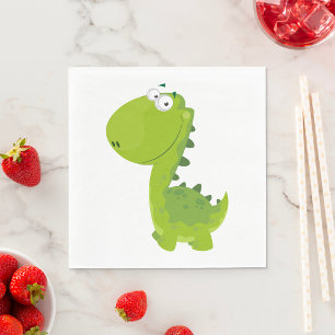 Lächelnder grüner Dino Serviette