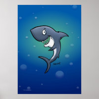 Lächelnder Hai auf dem Blue Undersea Background Po