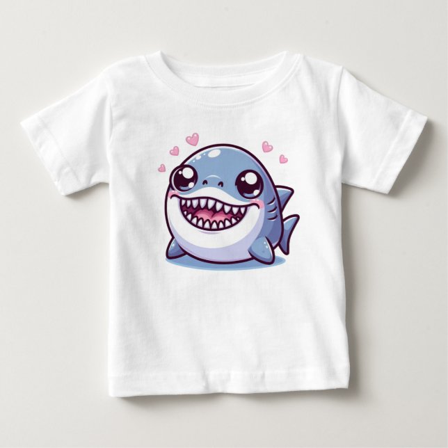 Lächelnder Hai Baby T-shirt (Vorderseite)