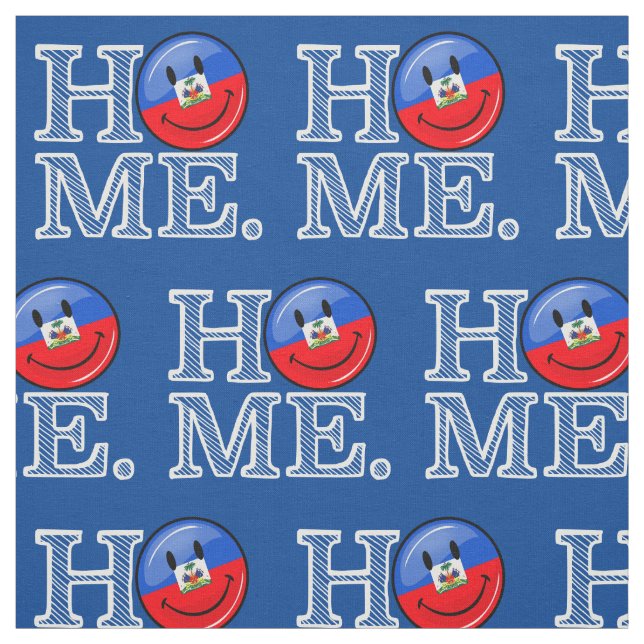 Lächelnder haitianischer FlaggeHousewarming Stoff (Muster)