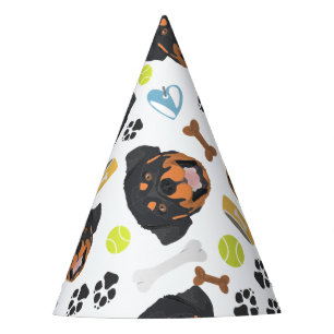 Lächelnder Hund Rottweiler Partyhütchen