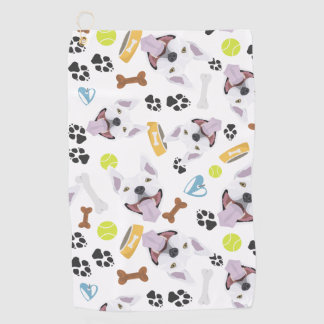 Lächelnder HundeBullterrier Golfhandtuch