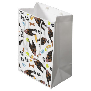 Lächelnder Hundedobermann Mittlere Geschenktüte