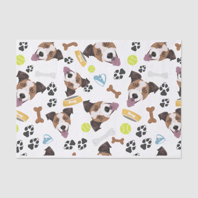 Lächelnder HundeJack-Russell-Terrier Seidenpapier (Vorderseite)