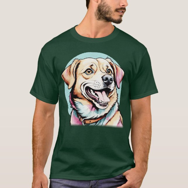 Lächelnder Hundejunge lustig T-Shirt (Vorderseite)