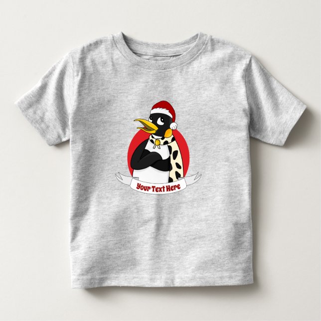 Lächelnder Kaiser Pinguin Weihnachten Cartoon Klei Kleinkind T-shirt (Vorderseite)