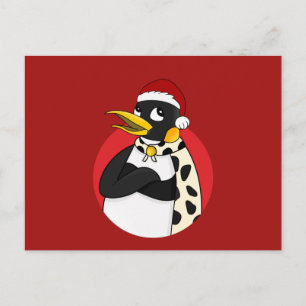 Lächelnder Kaiser Pinguin Weihnachten Cartoon Post Postkarte