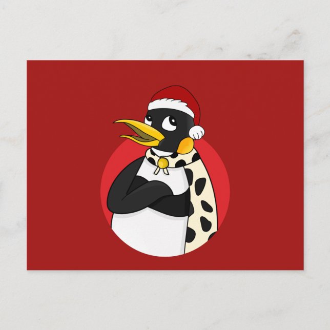 Lächelnder Kaiser Pinguin Weihnachten Cartoon Post Postkarte (Vorderseite)