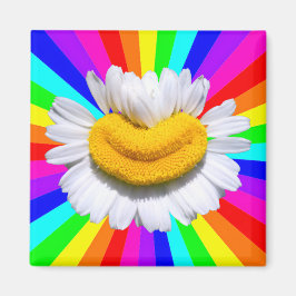 Lächelnder Kamillen-Regenbogen-Aura-Magnet Magnet