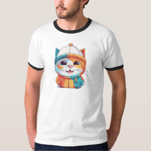 Lächelnder Katzenhut Clipart T-Shirt