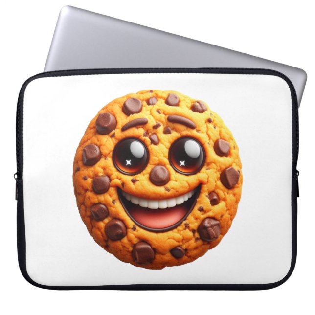 Lächelnder Keks. Laptopschutzhülle (Vorderseite)