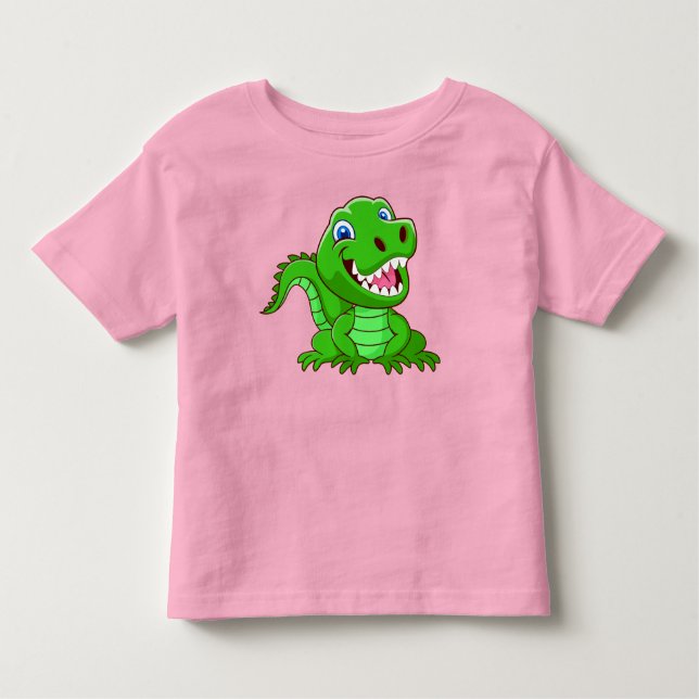 Lächelnder Krokodile-Cartoon Kleinkind T-shirt (Vorderseite)